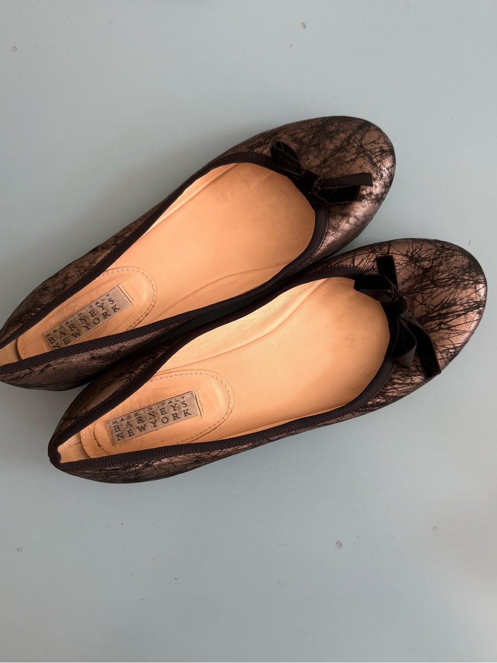 Vintage Barneys New York Metallic Ballet Flats